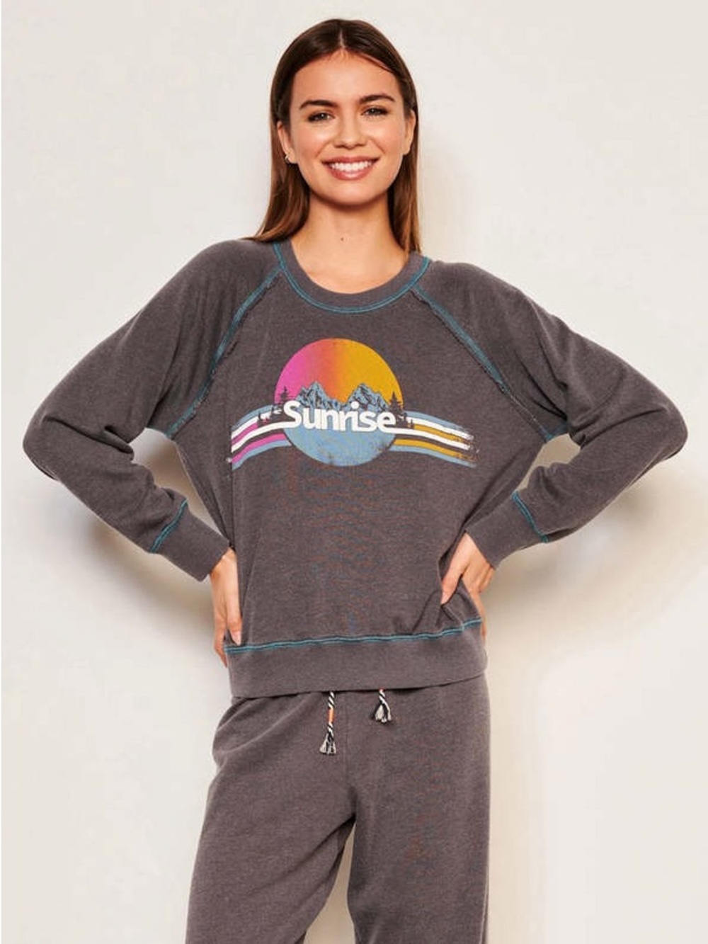 Anthropologie Sundry Sunrise Raglan Sweatshirt Gray Size XS